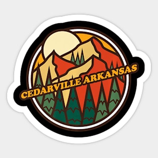 Vintage Cedarville, Arkansas Mountain Hiking Souvenir Print Premium Sticker